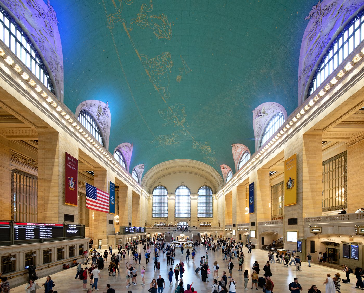 The Main Concourse at Grand Central Terminal with its celestial ceiling